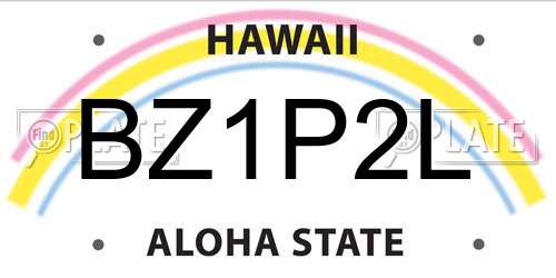BZ1P2L Hawaii License Plate