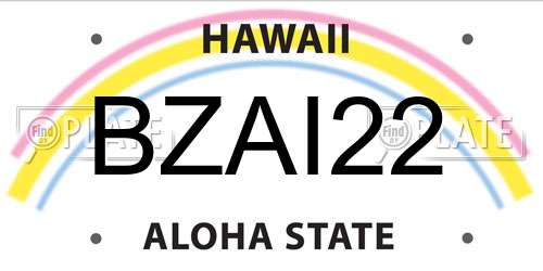 BZAI22 Hawaii License Plate