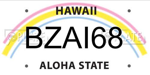 BZAI68 Hawaii License Plate