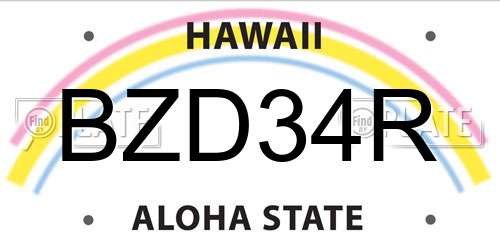BZD34R Hawaii License Plate