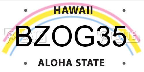 BZOG35 Hawaii License Plate