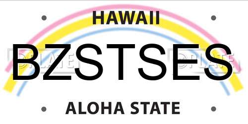BZSTSES Hawaii License Plate