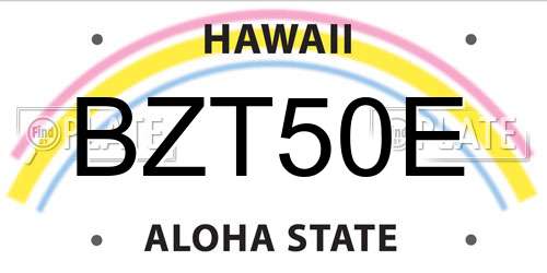 BZT50E Hawaii License Plate