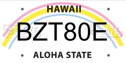 BZT80E Hawaii License Plate