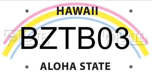 BZTB03 Hawaii License Plate