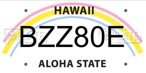 BZZ80E Hawaii License Plate