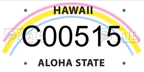 C00515 Hawaii License Plate