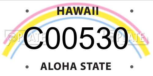 C00530 Hawaii License Plate