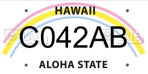 C042AB Hawaii License Plate