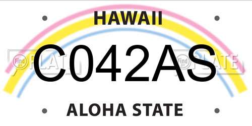 C042AS Hawaii License Plate