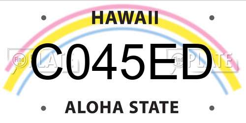 C045ED Hawaii License Plate