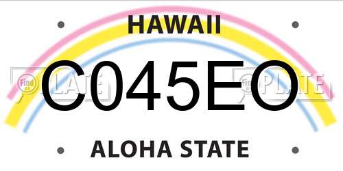 C045EO Hawaii License Plate