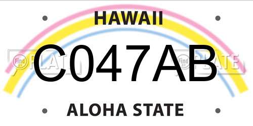 C047AB Hawaii License Plate