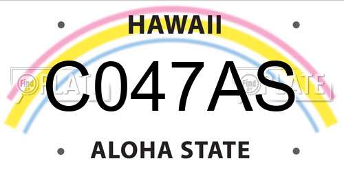 C047AS Hawaii License Plate