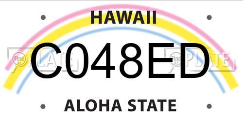 C048ED Hawaii License Plate