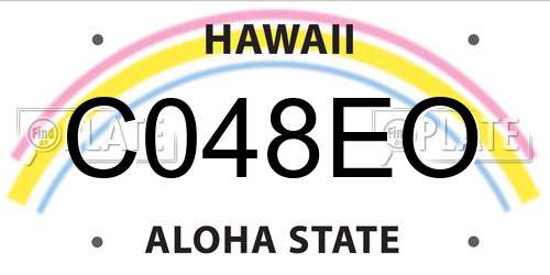 C048EO Hawaii License Plate