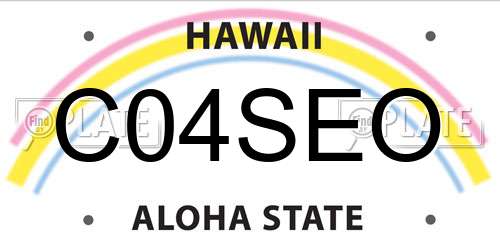 C04SEO Hawaii License Plate