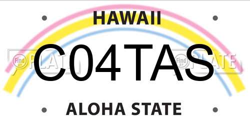C04TAS Hawaii License Plate