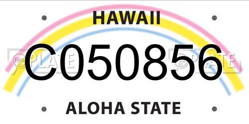 C050856 Hawaii License Plate