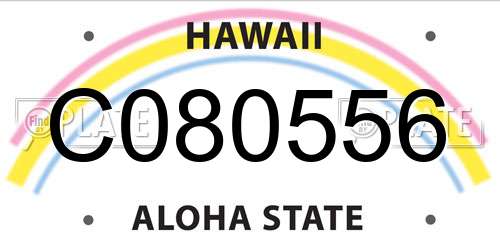C080556 Hawaii License Plate