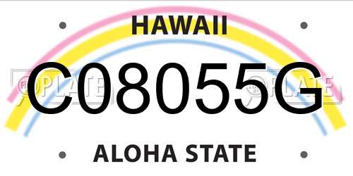 C08055G Hawaii License Plate