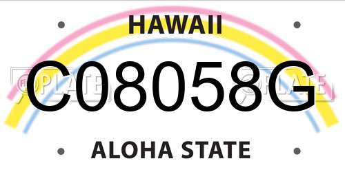 C08058G Hawaii License Plate