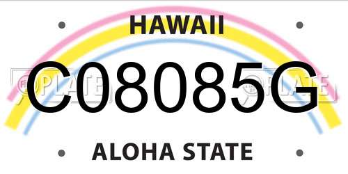C08085G Hawaii License Plate