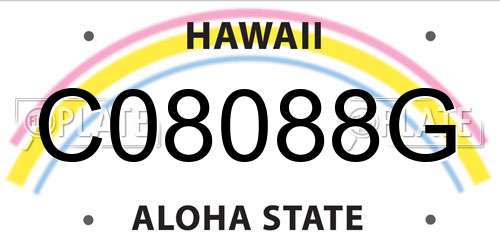 C08088G Hawaii License Plate