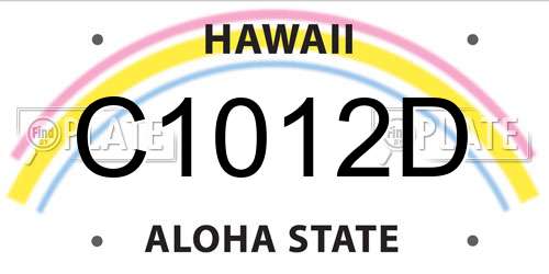 C1012D Hawaii License Plate