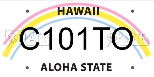C101TO Hawaii License Plate
