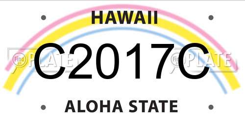 C2017C Hawaii License Plate