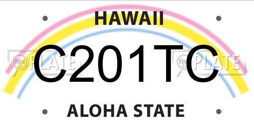 C201TC Hawaii License Plate