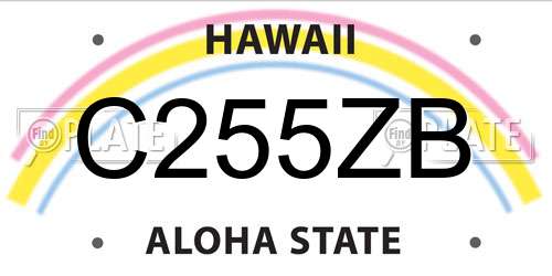 C255ZB Hawaii License Plate