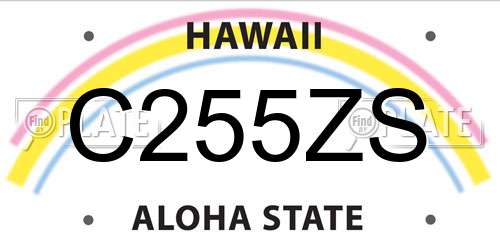 C255ZS Hawaii License Plate