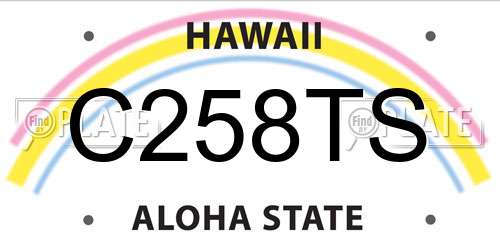 C258TS Hawaii License Plate