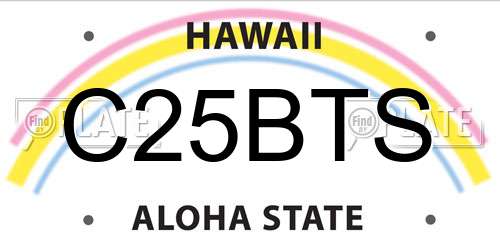 C25BTS Hawaii License Plate