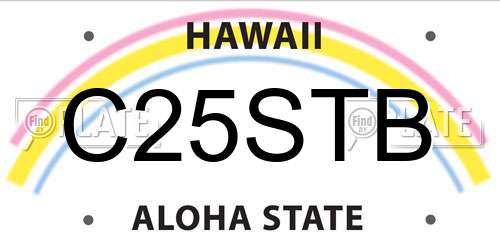 C25STB Hawaii License Plate
