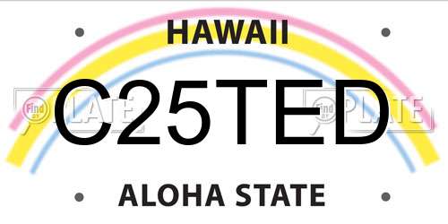 C25TED Hawaii License Plate