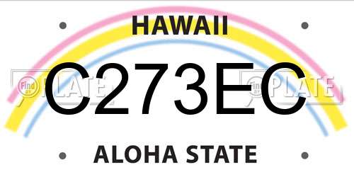 C273EC Hawaii License Plate