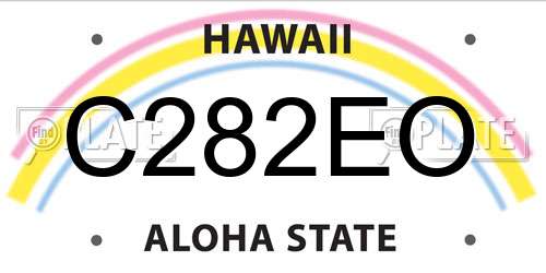 C282EO Hawaii License Plate