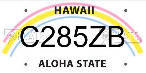 C285ZB Hawaii License Plate