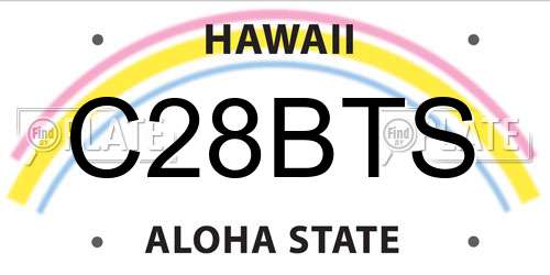 C28BTS Hawaii License Plate