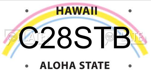 C28STB Hawaii License Plate