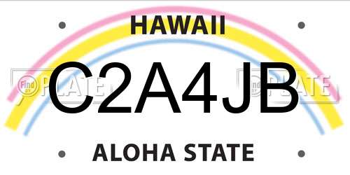 C2A4JB Hawaii License Plate