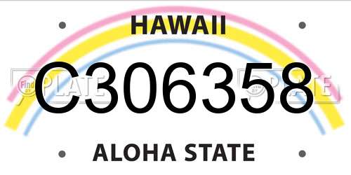 C306358 Hawaii License Plate