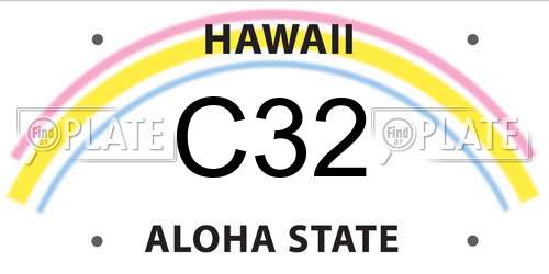 C32 Hawaii License Plate