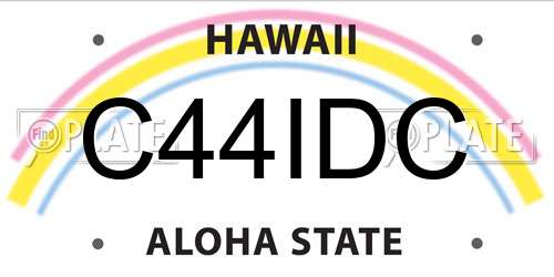 C44IDC Hawaii License Plate