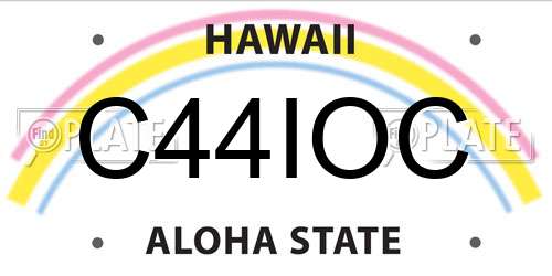 C44IOC Hawaii License Plate