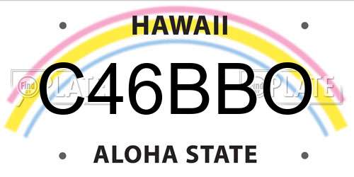 C46BBO Hawaii License Plate