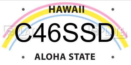 C46SSD Hawaii License Plate